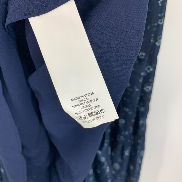 Kate Spade Dress Blue Wild Roses Floral Print V Neck Ruffle Wrap - Picture 7 of 14